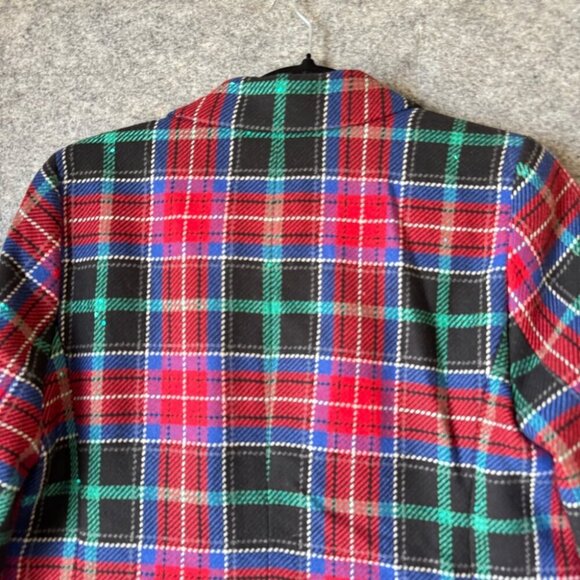 Talbots Red Plaid Wool Blend Blazer Holiday Tartan Jacket Petite 4P - Picture 4 of 16